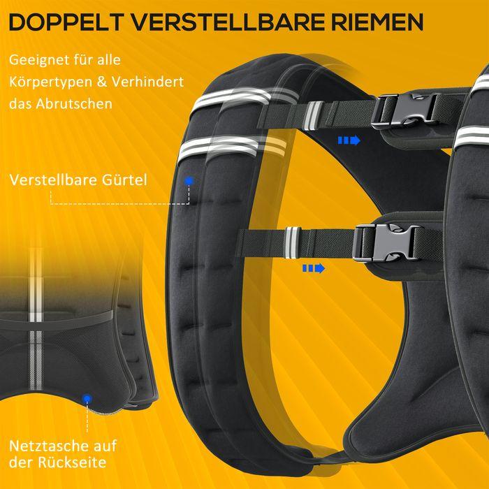 Immagine prodotto Swisshandel24 Gilet per l'allenamento della forza Peso Gilet 10 kg regolabile Tessuto Oxford Sabbia metallica (1 x 10 kg)