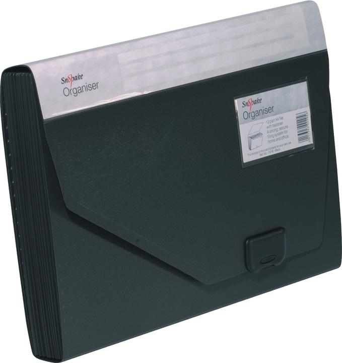 Snopake Fächermappe A4 PP 13 Fächer schwarz (A4, 1 x)