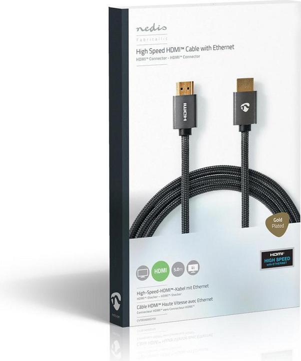 Produktbild Nedis High Speed??HDMI Kabel mit Ethernet| HDMI Stecker|| 4Ka60Hz| - Kabel - Digital/D (5 m, HDMI)
