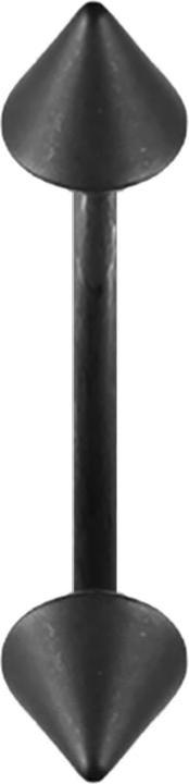 Star Piercing Micro Banane schwarz matt mit zwei Cones (ohne Messing, Chirurgenstahl 316L)
