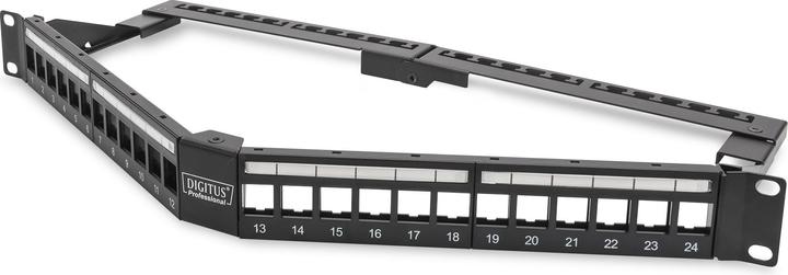 Produktbild Digitus Modular Patch Panel V-Design ungeschirmt 24-Port 1HE Rack Mount Farbe schwarz RAL 9005