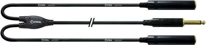 Actual product image Cordial CFY 0.3 PGG - Y-cable 6.3mm mono jack - 2x 6.3mm mono jack socket (0.30 m, 6.3mm jack)