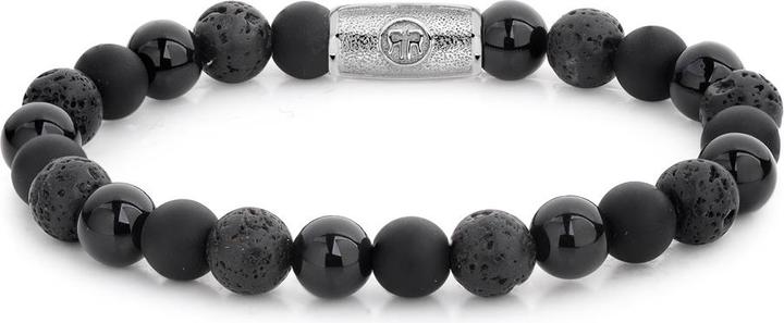 Actual product image Rebel & Rose Stones Only Black Rocks Bracelet (19 cm, Stainless steel)