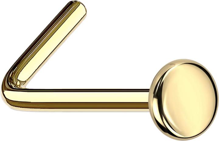 Produktbild Star Piercing Nasenstecker gewinkelt vergoldet mit Teller (ohne Messing, Titan G23)