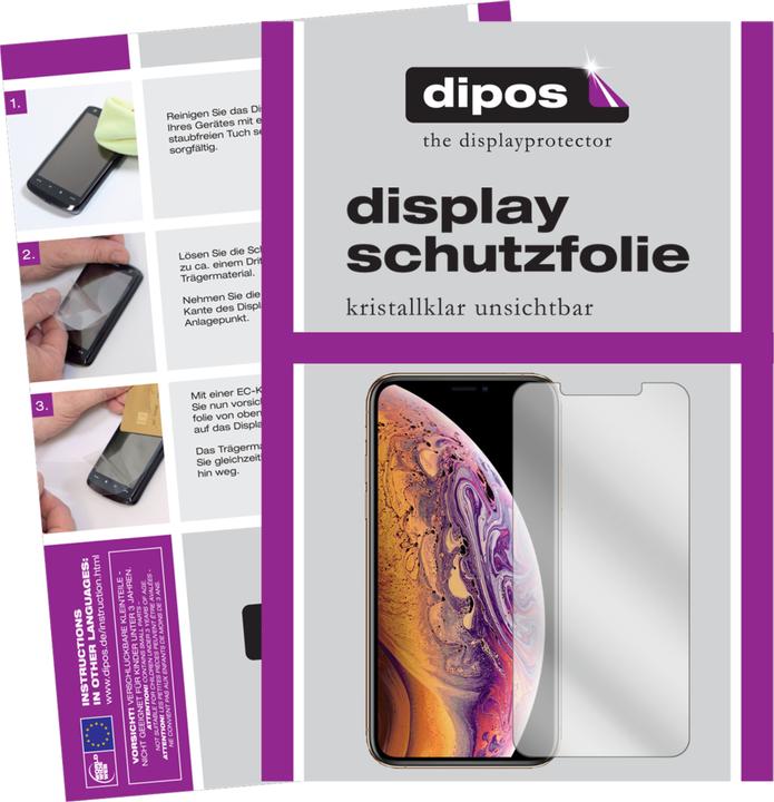 Produktbild Dipos Displayschutzfolie Crystalclear (2 Stück, Apple iPhone XS)