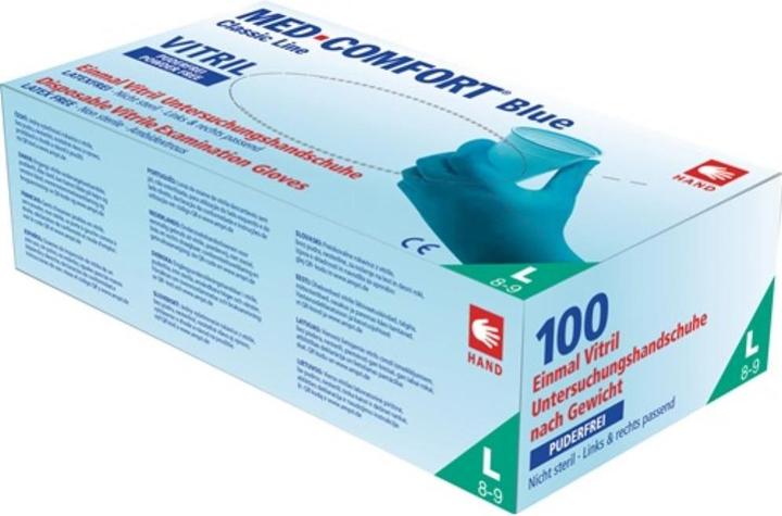 Actual product image Med-Comfort Vitril gloves powder free 100 pcs.size L (L)