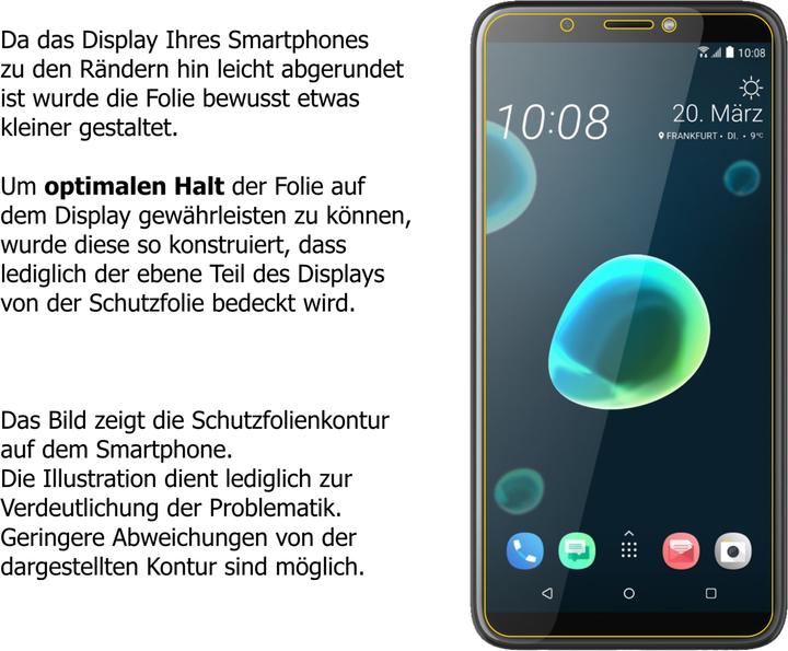 Actual product image Dipos Screen Protector Anti-Shock (2 Piece, HTC Desire 12+)