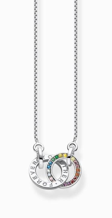 Produktbild Thomas Sabo Halskette Together mit Zwei Ringen Bunten Steinen Silber Geschwärzt (925er Silber, 50 - 55 cm)