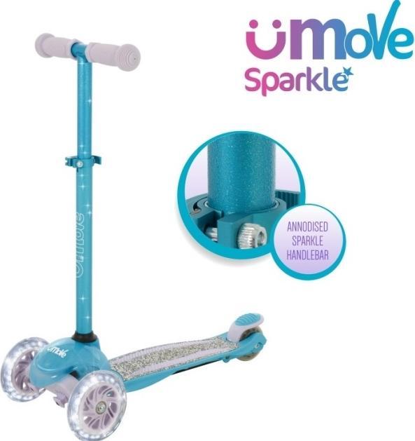 Actual product image MV Sports uMoVe Sparkle Mini Flex LED Løbehjul, Teal