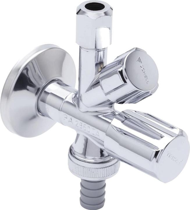 Schell Angle valve, 1/2 " x 3/8 " x 3/4 " combined