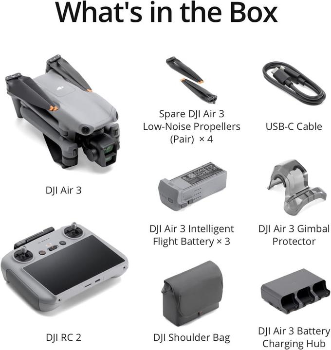 Produktbild DJI Air 3 Fly More Combo (RC 2) (46 min, 720 g, 48 Mpx)