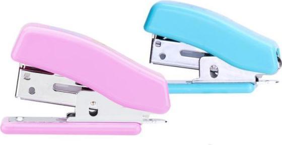 Deli Heftapparat Mini 0353 hellblau oder rosa (26 Blätter)
