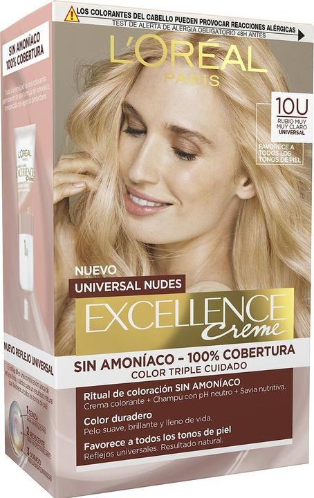 L'Oréal Paris Excellence Creme Universal Nudes 10U-Hellstes Blondes Haarfärbemittel (Nº 9.0-rubio muy claro)