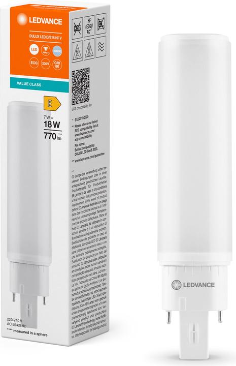 Actual product image Ledvance DULUX LED D/E18 (G24q-2, 7 W, 770 lm, 1 x, E)