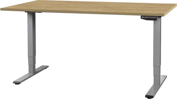 Contini höhenverstellbarer Bürotisch 180 x 80 cm Eichedekor / Gestell dunkelgrau (180 x 80 cm)