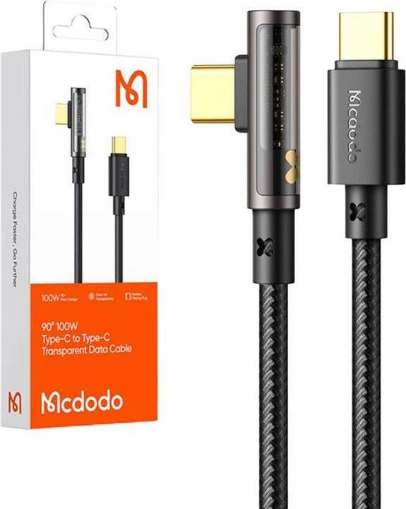 Produktbild Mcdodo CA-3401 USB to USB-C Prism 90 degree cable, 100W, 1.8m (black) (1.80 m)