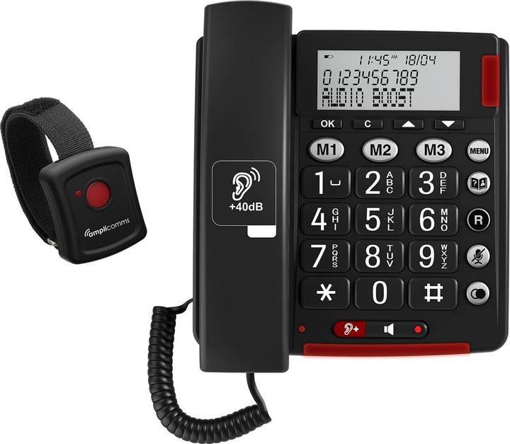 amplicom ms BigTel 50 Alarm Plus DE/FR Telefono analogico grigio scuro