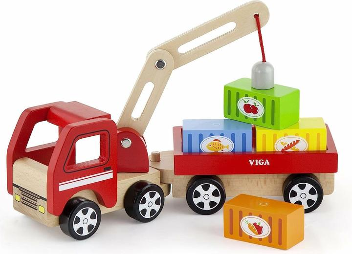 Immagine prodotto Viga Toys Giocattoli medinis kranas su konteineriais