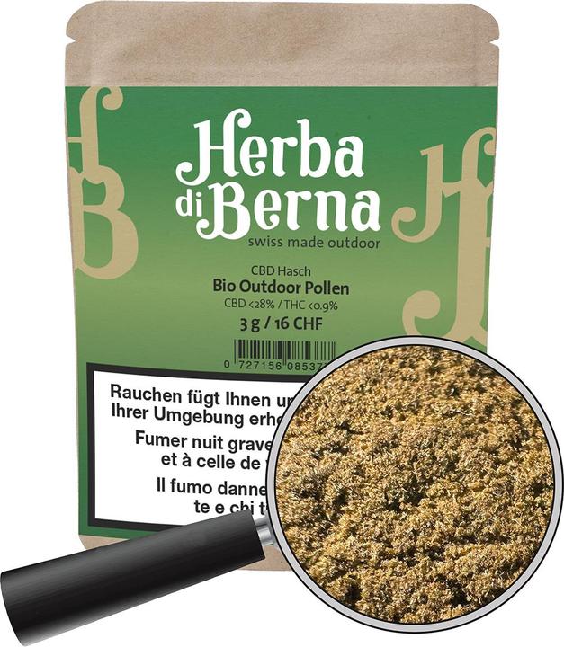 Actual product image Herba di Berna CBD Hash BIO Outdoor Pollen (10 g, Outdoor)