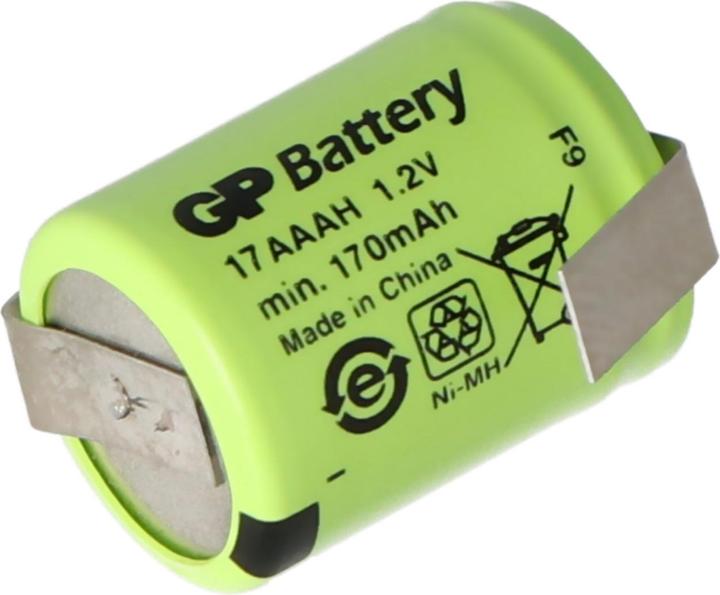 Immagine prodotto AccuCell Batteria KAN 1/3AAA Micro con etichetta a saldare a Z (1 pz., 1/3 AAAA, 150 mAh, Batteria + Caricabatterie)