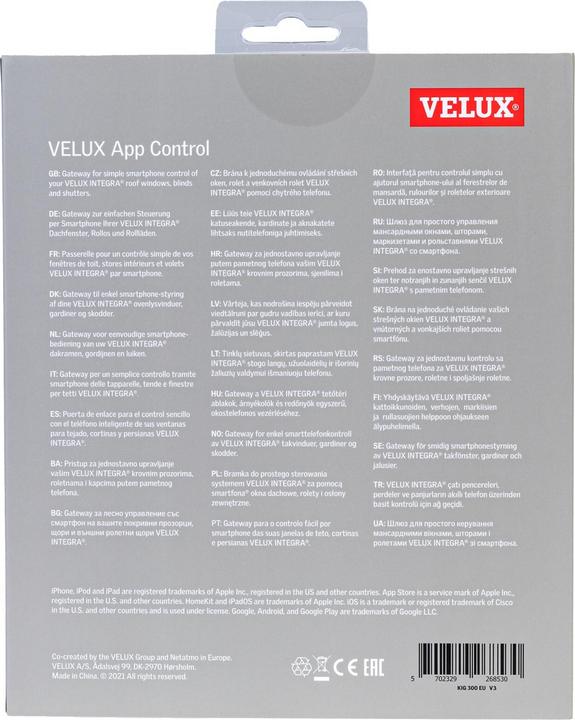 Actual product image Velux App Control