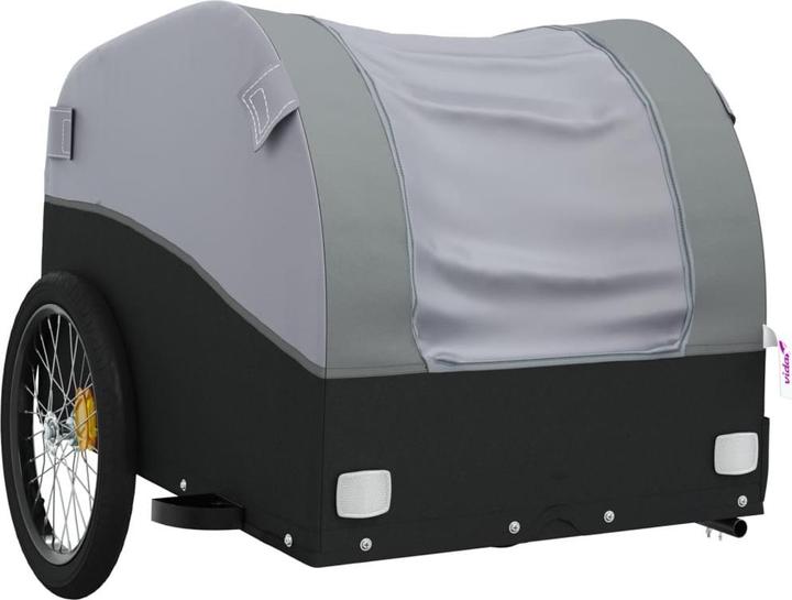 Produktbild VidaXL Fahrradanhänger Schwarz und Grau 45 kg Eisen,Farbe