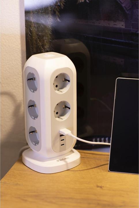 Image du produit Verbatim UE Power Tower 11 (11 x, USB-A, USB-C, CEE 7/4, 2 m)