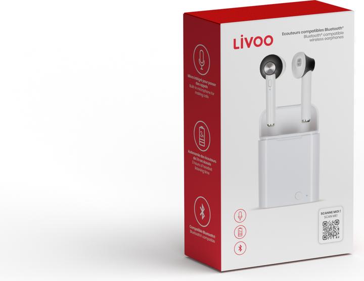 Actual product image Livoo Bluetooth® compatible wireless earphones (3 h, Wireless)