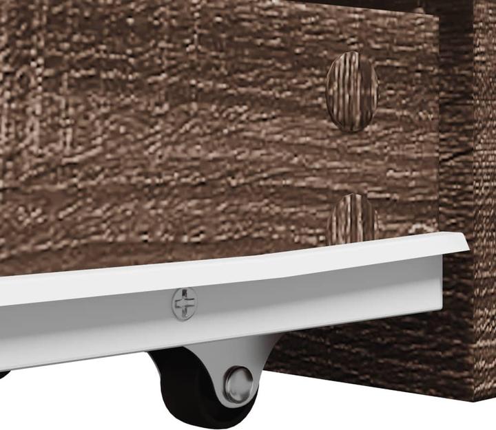 Produktbild VidaXL Badschrank Hochschrank Nischenschrank Schmal Rollen Braun Eichen-Optik (22 x 41 x 135 cm)
