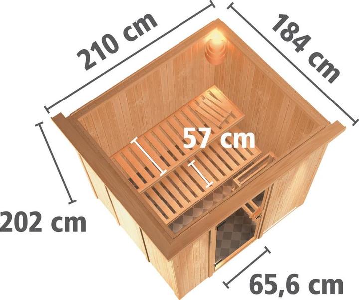 Image du produit Karibu Sauna Eupin entrée frontale, couronne (Sans four)