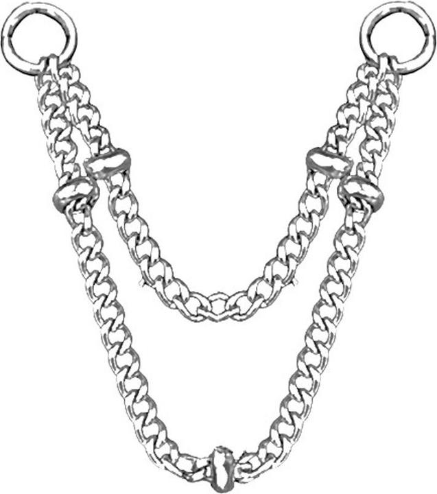 Produktbild Star Piercing Verbindungskette Basic doppelt fünf Ringe silber (ohne Messing, Chirurgenstahl 316L)