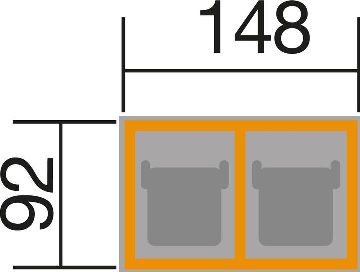 Actual product image Weka Holzbau Bin box for 2 bins, anthracite impregnated