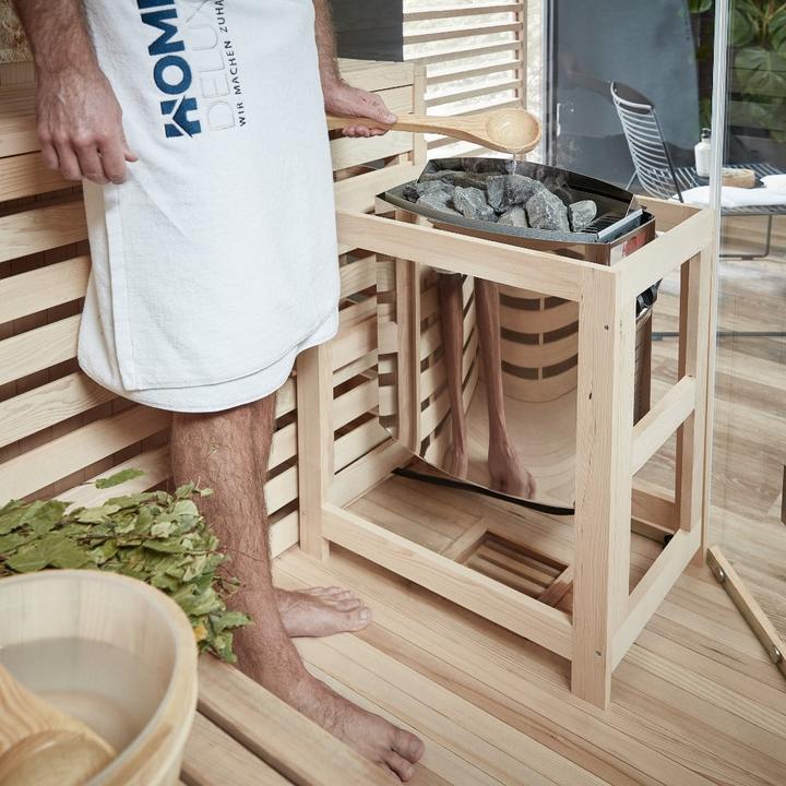 Produktbild Home Deluxe Indoor Sauna CASHEIM BIG XL - 200 x 200 cm für 6 Personen - Traditionelle Sauna mit Kunststeinwand m