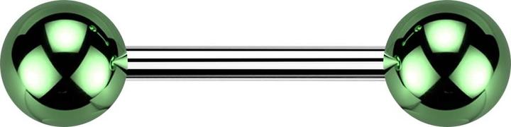 Immagine prodotto Star Piercing Barbell silver con due palline rivestite in vetro verde (Acrilico, Acciaio chirurgico 316L, senza ottone)
