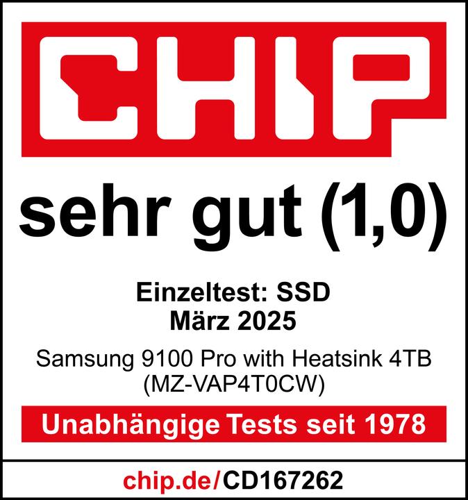 Productafbeelding Samsung 9100 Pro met koellichaam (4000 GB, M.2 2280)