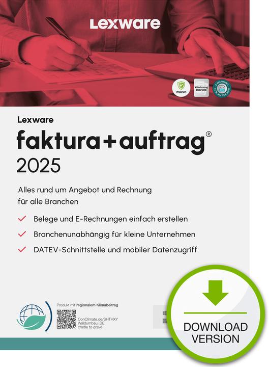 Produktbild Lexware faktura+auftrag 2025 "unbegrenzte Laufzeit" Download (1 User, unbegrenzt)