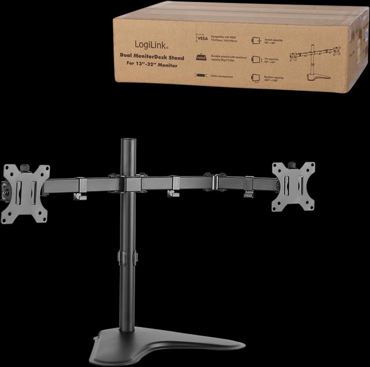 Produktbild LogiLink 2-fach Monitor-Schreibtischständer (Tisch, 32")