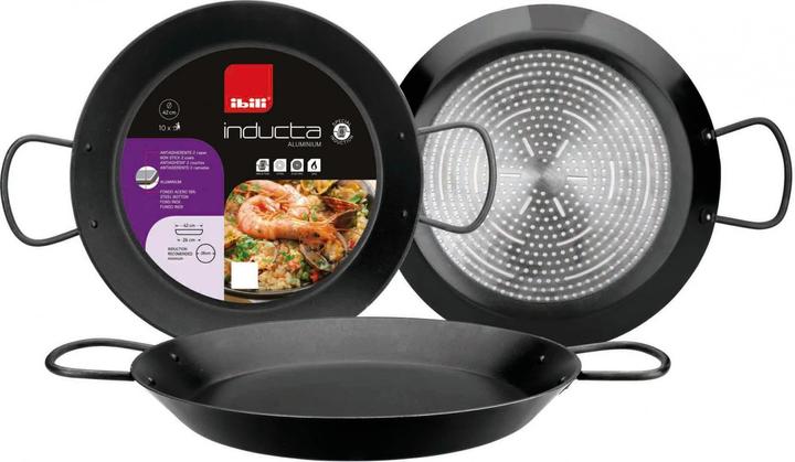 Ibili Padella per paella Inducta 30 cm Adatta a tutti i tipi di piano cottura, compresa l'induzione (30 cm, Padella per paella, Acciaio inossidabile)