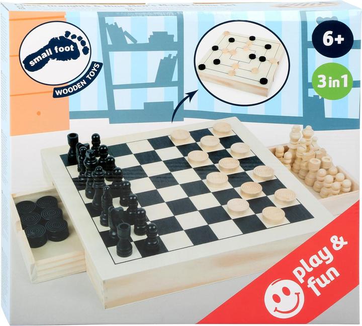 Actual product image small foot checkers, queens, mills