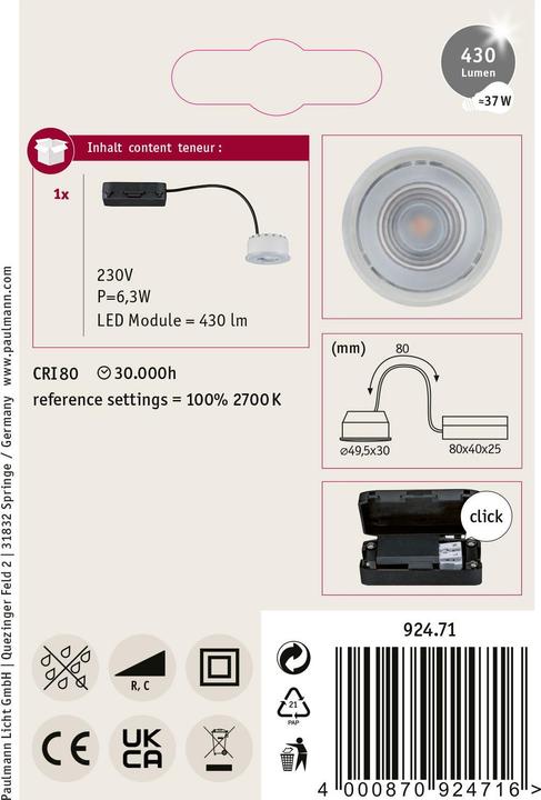 Produktbild Paulmann Coin Nova Plus (430 lm)