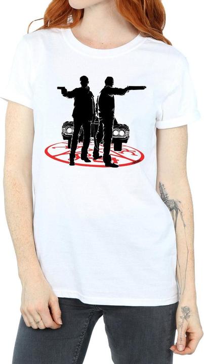 Actual product image Supernatural Womens/Ladies Sam And Dean Silhouette Cotton Boyfriend T-Shirt (S)