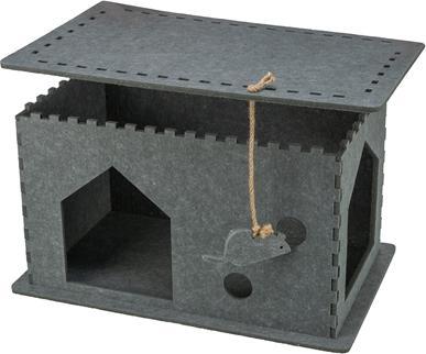 Actual product image Trixie Kattenmand Huis Lene Vilt Grijs - 54X30X35 Cm (Cat)