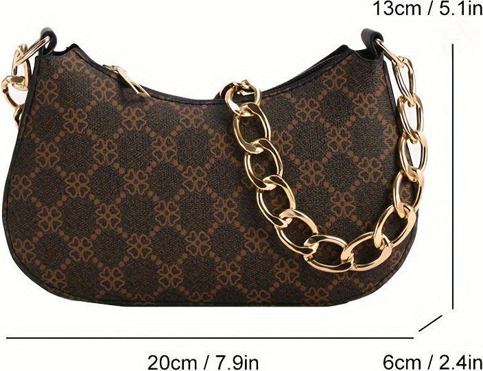 Image du produit Only-Bags.Store Sac d'épaule classique imprimé rétro, sac à bandoulière simple, sac à main décontracté, shopping