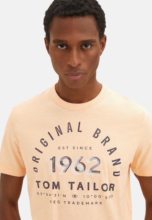 Image du produit Tom Tailor T-Shirt Gestreiftes Kurzarmshirt mit Rundhalsausschnitt und Print (XXL)