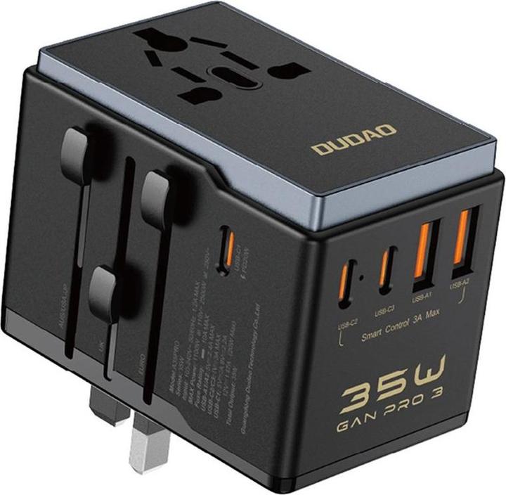 Dudao A35 Universal Travel Adapter Black