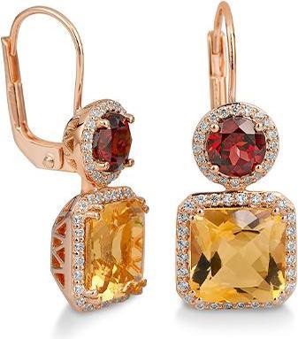 Image du produit Breuning BIJOUX POUR LES OREILLES - GRANAT E.CITRINE/BRILLES. 0,508 Ct. H/si (585, - Or)