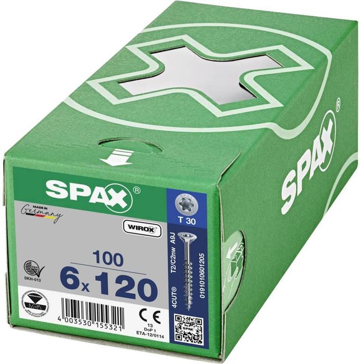 Produktbild Spax Spanplattenschrauben SK T30 6,0x120 mm (100 Schrauben pro Stück)