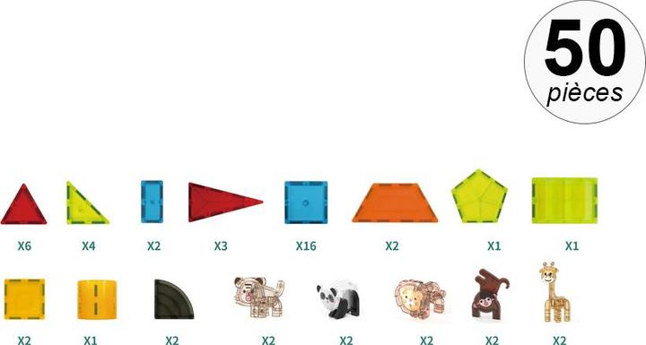 Actual product image VR Shinecon Magnetic construction kit, 50-piece set - Jungle Green
