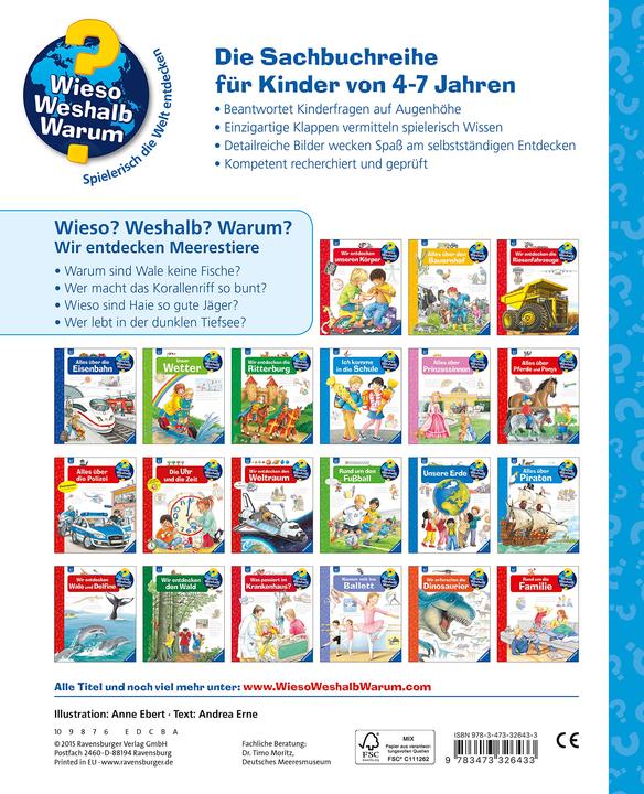 Produktbild Ravensburger Wir entdecken Meerestiere (Deutsch, Andrea Erne, 2015)