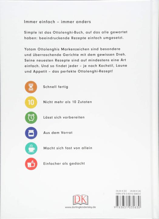 Actual product image Simple. Das Kochbuch (German, Yotam Ottolenghi, 2018)